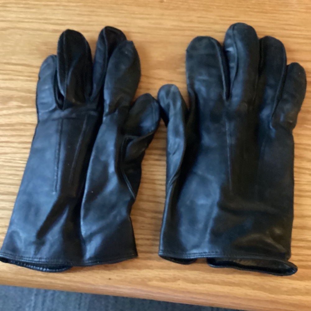 Coach vintage Men’s leather and cashmere Black gloves size M - Picture 2 of 7